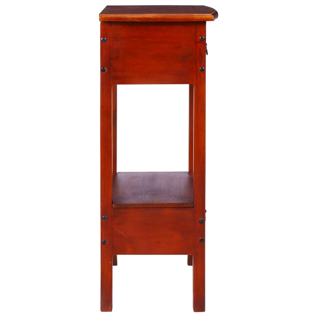 vidaXL Mesa consola clásica, para decoración de salón, mesa auxiliar, mueble móvil, mesita de noche, color marrón, madera maciza de caoba