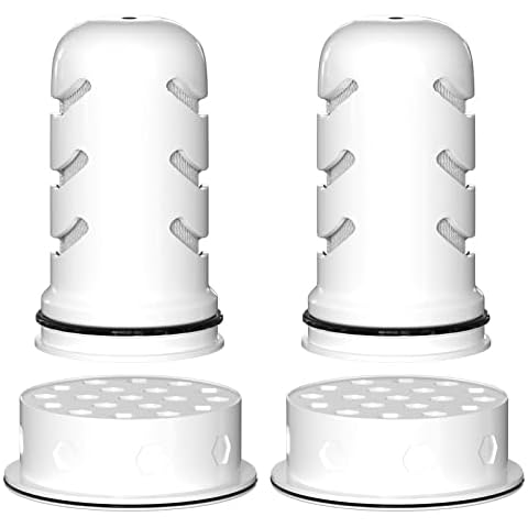 Water Pitcher Filter Replacement Compatible with LifeSt Home Dispenser 18c/Glass Pitcher 7c/Plastic Pitcher 10c/Plastic Pitcher 7c, 2 Membrane Micro Filter and 2 Activated Carbon Cover