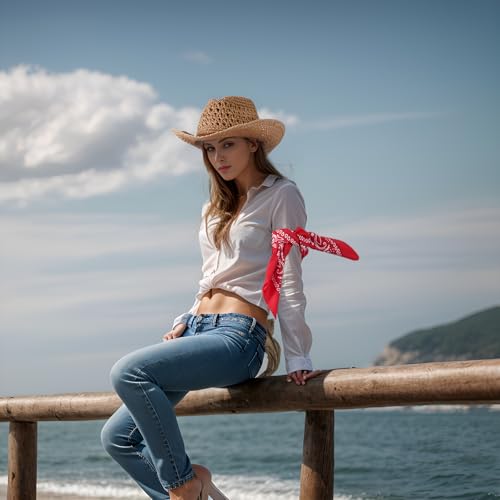 Ishua Straw Cowboy Hat, Sun Straw Western Hat thumb #4