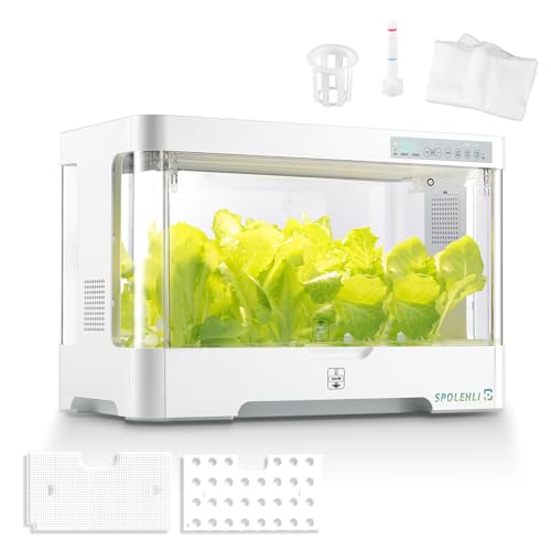 Spolehli 水耕栽培キット 室内育苗器 野菜栽培セット 芽野菜/葉野菜栽培可能 30穴 ドア/ファン/キッズロック付き 0.2kw/h電力消費 植物成長ランプ自動作動 家庭菜園 猫草/緑豆もやし/大豆もやし/ミニトマト/レタス/アイスバーグレタスなど