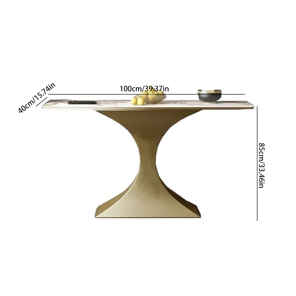 NEBE Mesa de Recibidor Puerta De Entrada Sencilla contra La Pared, Mesa Consola Acero Inoxidable, Sala Estar, Elegante Mueble Pizarra
