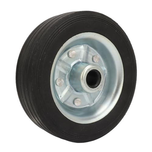 High Load Capacity 6 Inch Trailer Wheel, Stable Swivel Caster Wheels for Trailer Jack, Lawnmowers, Utility Carts - ABS Material - 1200 lbs Load Capacity (Rubber Clad Iron Wheel)