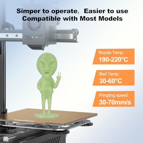 Image of Kingroon Glow in Dark 1.75mm PLA Filament, Fit Most FDM 3D Printers, Dimensional Accuracy + /- 0.03 mm, 1kg Spool(2.2lbs), Luminous PLA 3D Printer Filament - Green