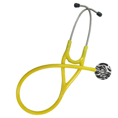 UltraScope Zebra Print Stethoscope - Yellow Tubing | Adult