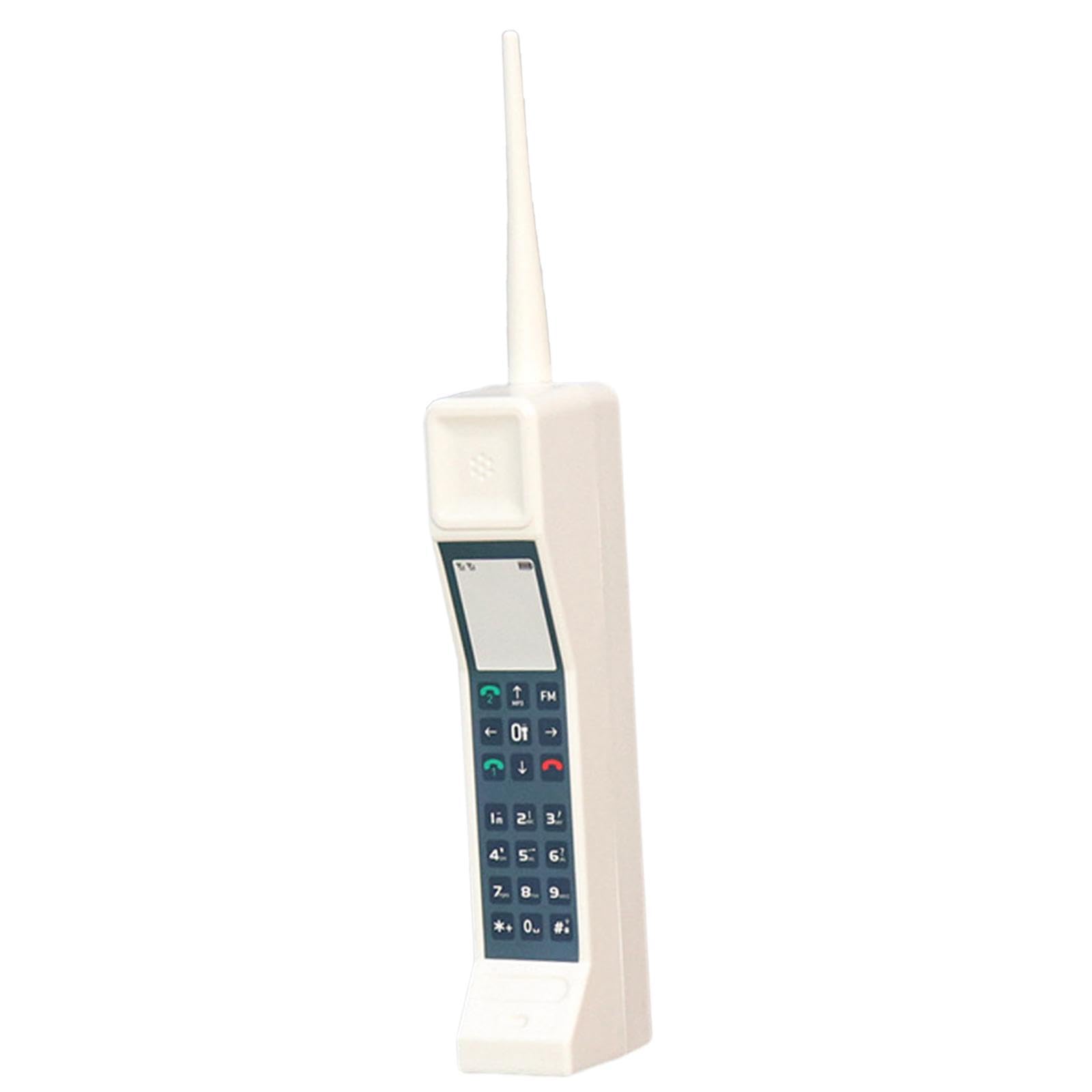 HOIXZCS Old Fashioned Phone Model Decor Desktop Craft Gift Lightweight Retro Cell Phone Ornament Able To Retro Fashion Blockbusters Sense Of Age Old Fashioned, White, 4x6x31cm