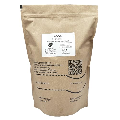 CAFE SIN INTERMEDIARIOS - Rosa - Café mezcla de origen India y Brasília En grains non moulus - Torréfaction hebdomadaire - Emballé a l'expédition - Intensité de saveur elevada