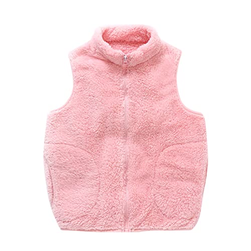 Toddler Boys Fleece Vest Teen Girls Plain polar Fleece Zipper Sleeveless Coat Kids Fall Winter Warm Outerwear with Pockets