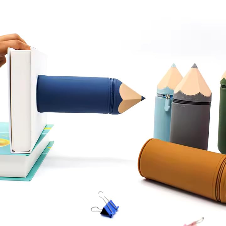 Image of Bear Pencil Case Brown 1Pc Animal Theme Pencil Case Large Capacity Pencil Pouch Compass School Pouch Organizer for Students Kids Pen Holder Pouch Stationery Box