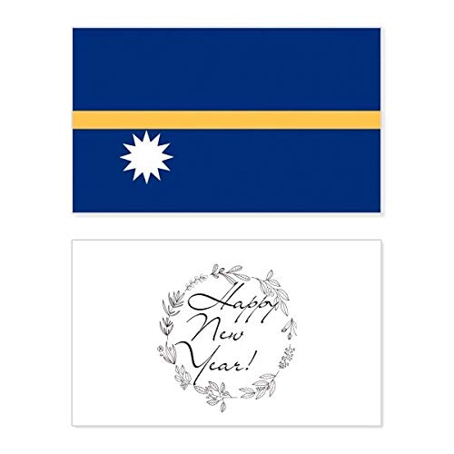 Tarjeta de año nuevo de Nauru con la bandera de Oceanía, el regalo ideal para las fiestas