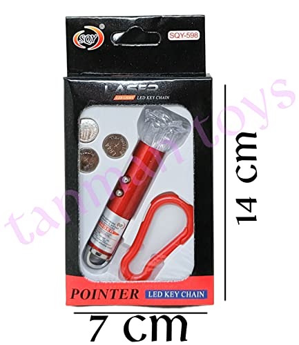Image of Red Laser Light for Kids to Play /Powerful Beam Light Keychain Laser Light Pen for Monkey Scaring /Laser Light Long Range with LED Flashing Lights /Torch Keychain /Multi Color