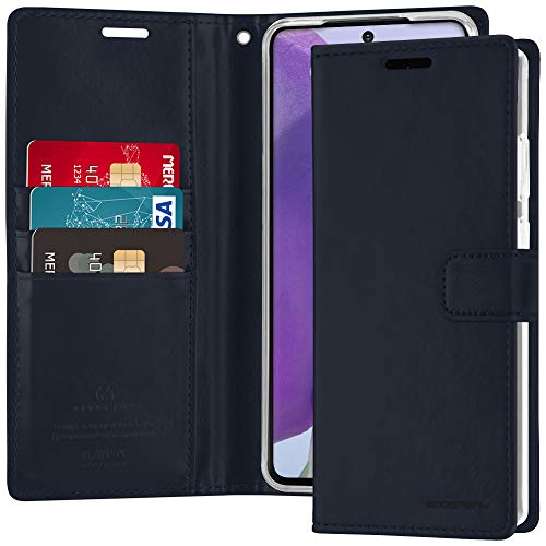 GOOSPERY Blue Moon Wallet for Samsung Galaxy Note 20 Case (2020) Leather Stand Flip Cover (Navy) NT20-BLM (Navy)