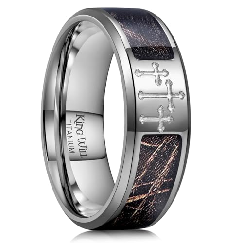 Alliance en titane camouflage marron, le cadeau symbolique idéal