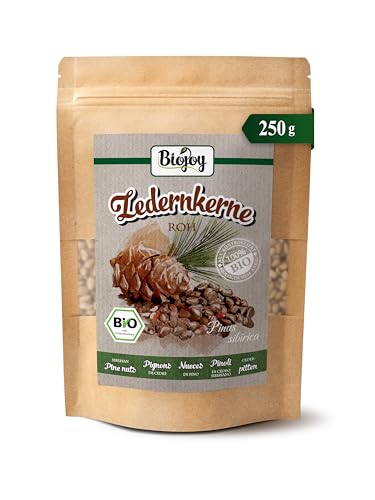 Biojoy Piñones Crudos Orgánicos (250 g), enteros, non tostadas y sin sal (Pinus sibirica)