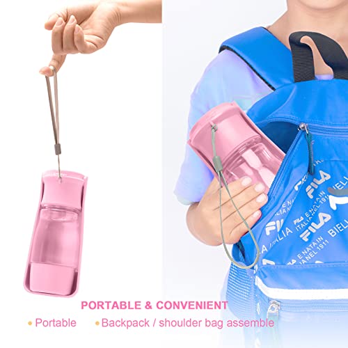 Handzee Dog Water Bottle - Upgrade Leak Proof Portable Pet Water Bottle | Dog Travel Water Bottle With Food Container For Walking Hiking Travel Outdoor | Food Grade Plastic Pet Dispenser Bottle (Pink) #TOP2