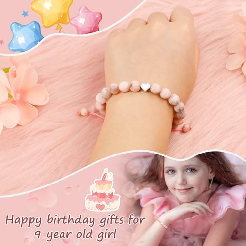 Image of Sereney Birthday Gifts for Girls, Beaded Bracelets as 1 /2 1 2 3 4 5 6 7 8 9 10 11 12 13 14 15 16 Year Old Birthday Gift, Adjustable Cross /Pearl Bracelet as Happy Birthday Gifts for Daughter