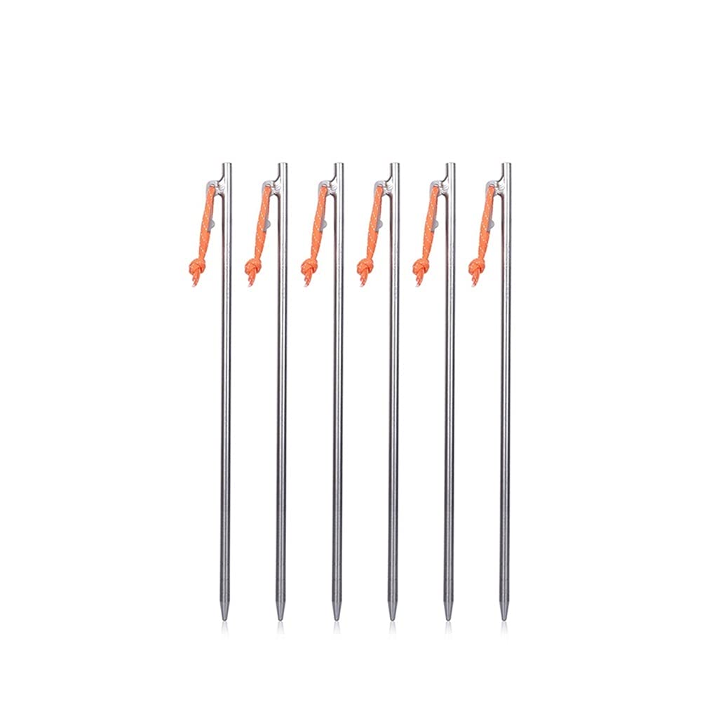 Zeltheringe, Camping-Zeltnägel, Pfähle, robuste Bodenstifte, Zeltzubehör für harten Boden, 4/6 Stück (Farbe: 40 l, 6 Stück, 40 cm) (35 l, 6 Stück, 35 cm)