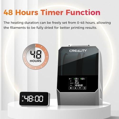 Creality Offiziell 2 Rollen 3D Drucker Filament Trockner, Space Pi Filament trockner Plus with 360° Heating, 2KG Upgraded Filament Trockner Box Support PLA ABS PETG TPU 1.75/2.85mm