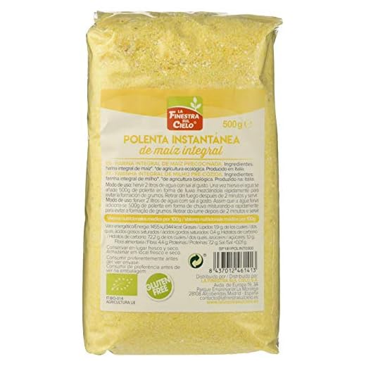 Polenta instantánea integral - La Finestra Sul Cielo - 500g, 500 gramo, 1