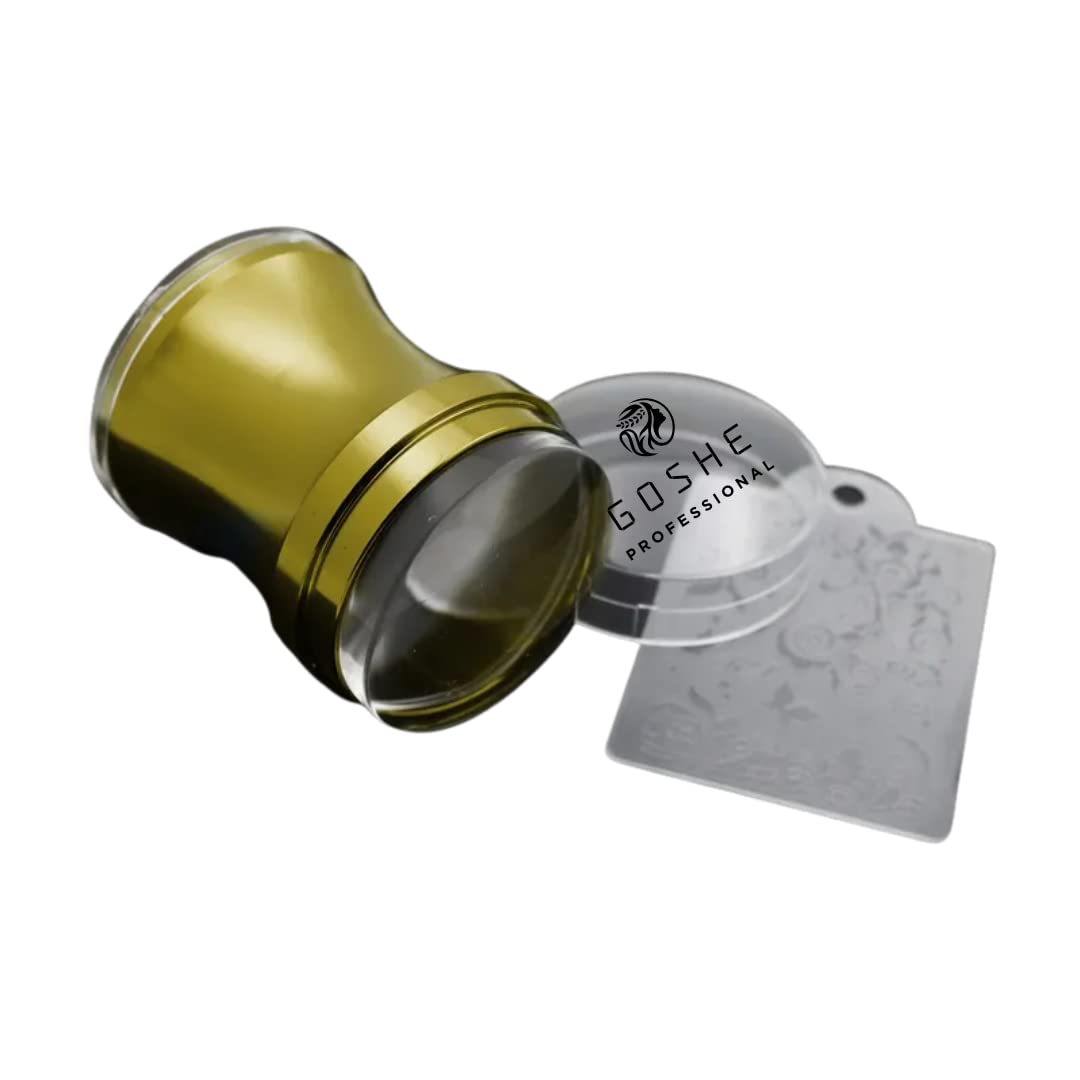 Goshe French Tip Nail Art Stamper with Silicone | Image Plate Tool Detachable Nail Stamper