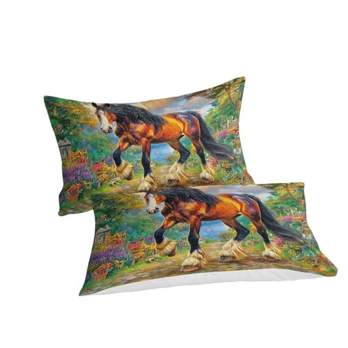 Housse de couette Super King Trakehner en microfibre luxe