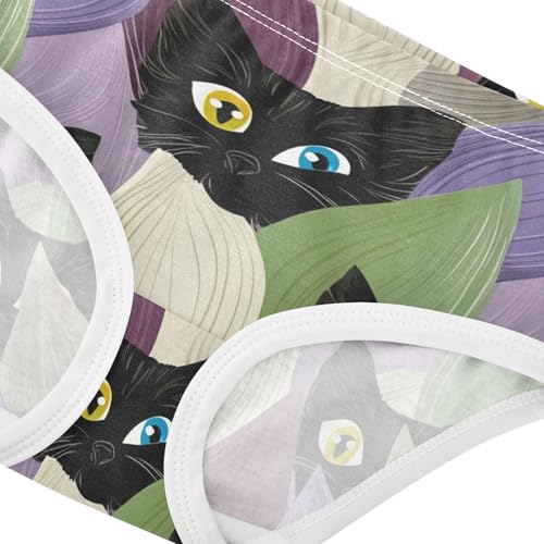 Cotton Girls Underwear Toddler Cute Black White Cartoon Cats Panties Little Girl Animal Kids Undies Briefs 2t4