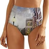 VYJLOO Calle De La Ciudad Braga Hípster Mujer Calzoncillos De Cintura Alta Braguita De Bikini Ropa Interior