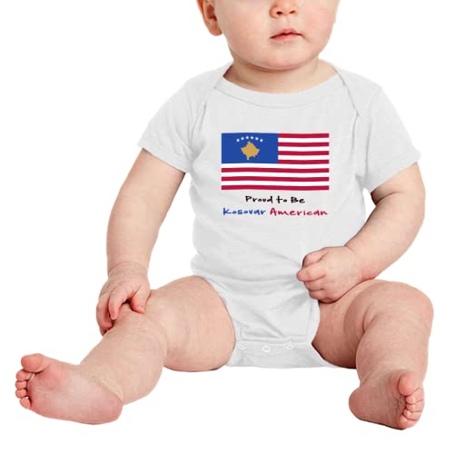 Proud to Be Kosovar American Flag Baby Bodysuit Newborn Clothes Outfits2