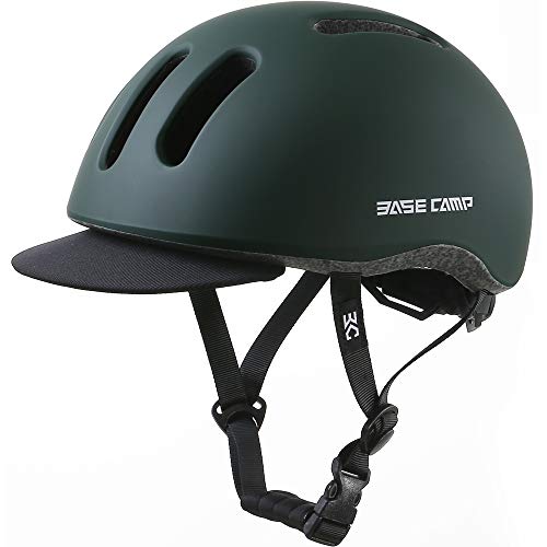 BASE CAMP Bike Helmet, Bicycle Helmet with Removable Visor for Adult Men Women Commuter Urban Scooter Adjustable M Size