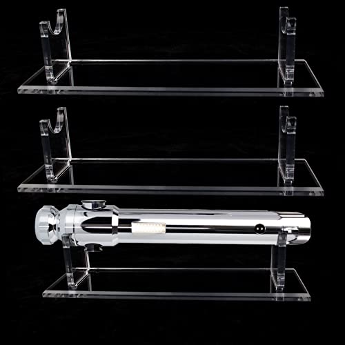 WANLIAN Lichtschwert-Präsentationsständer, Acryl, Schreibtisch-Vitrine, Lichtschwert, Show-Dekoration (quadratisch, transparent, 2 Packungen)