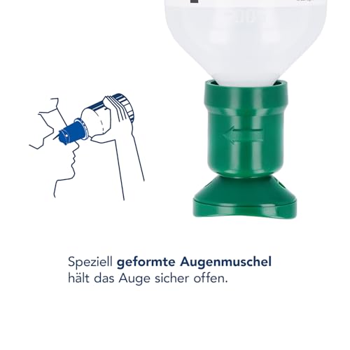 First Aid Only Augenspülflasche 500m | Natriumchloridlösung (0,9%) / Erste-Hilfe Augendusche mit Kochsalzlösung | Effektive Augenreinigung bei Verletzungen oder Verschmutzungen | P-44011 00