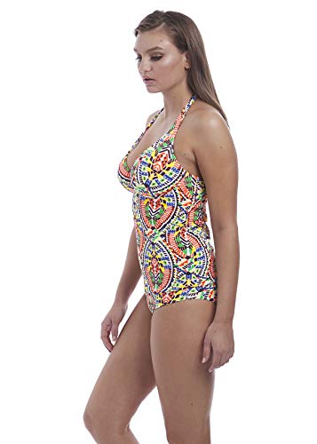 Freya Women's Culture Jam Underwire Halter Tankini Swim Top AS6812, Multi, 34G2