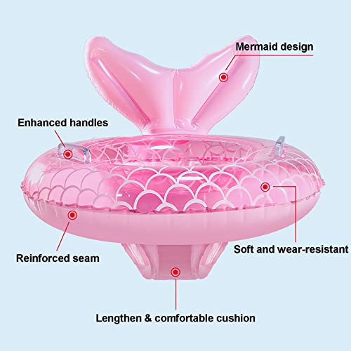KISSHAKE Baby Pool Float, Mermaid Baby Swimming Float, Smart Swim Trainer, Inflatable Pool Floats for Toddlers, Infant Swim Floats, Toddler Floaties, Kids Beach Toys Summer Essentials