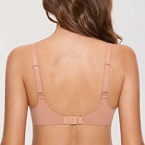 Image of DOBREVA Women's Push Up T-Shirt Bra Underwire Padded Bras Plunge Full Coverage