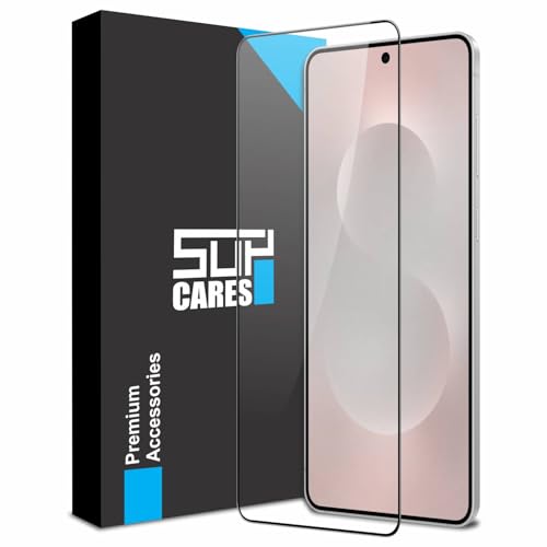 Image of SupCares Tempered Glass for Samsung Galaxy S25 Edge (6.7 Inch) With Installation Kit | Military-Grade Gorilla Screen Protector | Edge to Edge Coverage | Black