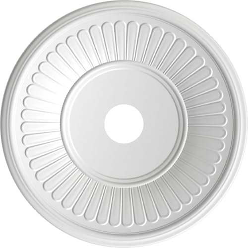 Image of Ekena Millwork CMP22BEBCO Berkshire Thermoformed PVC Ceiling Medallion (Fits Canopies up to 10 1 /8 inch), 22 inchOD x 3 1 /2 inchID x 1 inchP, Bright Coat Copper