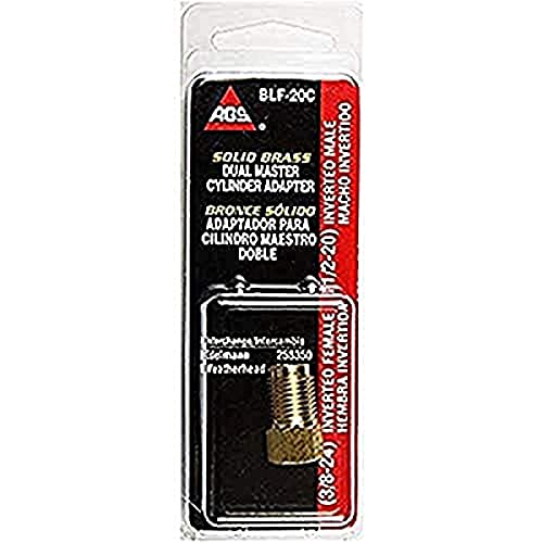 AGS Company BLF-20C Brass Adapter, Female(3/8-24 Inverted), Male(1/2-20 Inverted), 1/card