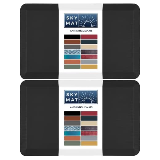 Anti Fatigue Comfort Floor Mat by Sky Mats (2 Pack) (Midnight Black, 20x39x3/4-Inch)