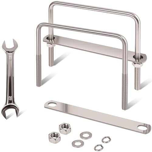 Image of 2 Pcs M10 Square U Bolts 6 Inch Wide, 3 /8 inch x 6 inchW x 5-1 /8 inchL