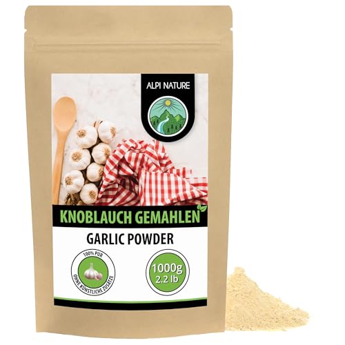 Alpi Nature Knoblauchpulver 1kg, Knoblauchpulver gemahlen, Knoblauch getrocknet und gemahlen