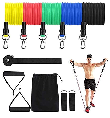 SOPTOOL 11pc Resistance Bands Toning Tubes Set for Strength Training, Exercise Bands for Working Out - Includes Stackable Workout Bands, Handles, Ankle Straps, Door Anchor,Carry Bag for Men/Women (B0964Z4XQL) Amazon Price History, Amazon Price Tracker