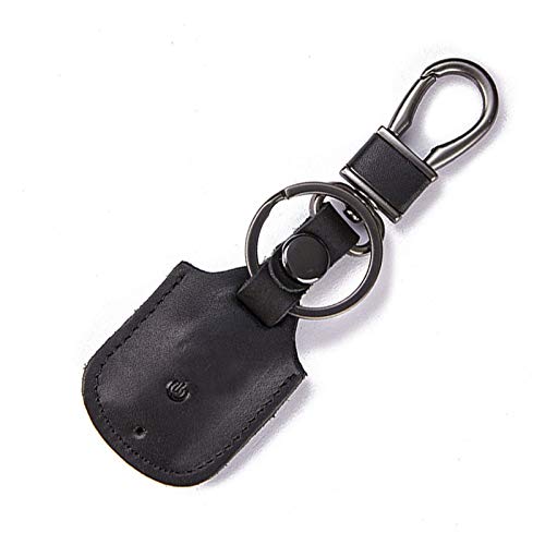 Preisvergleich Produktbild Serious Lamp Schlüsselanhänger Brieftasche für Männer Frauen Smart Bluetooth Keychain Fernbedienung Anti-Diebstahl Schlüsselbund Leder Tasche Anti-Verlust Positionierung,Schwarz