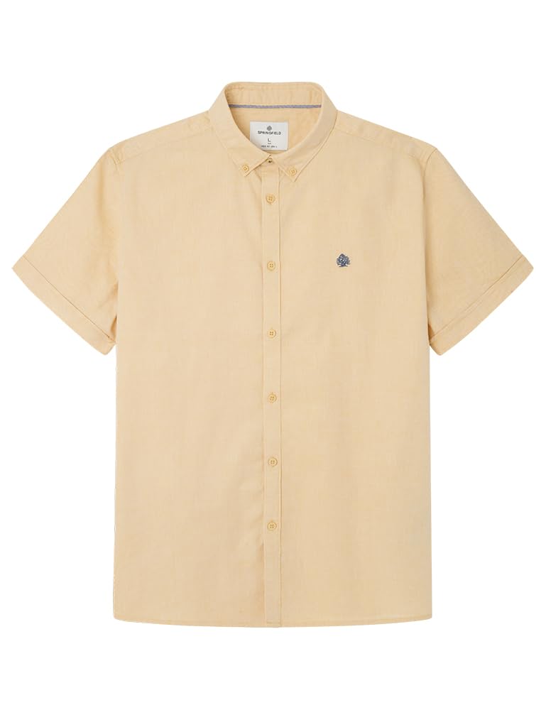 SPRINGFIELD Camisa Reconsider de Manga Corte Recto de Algodón Hombre