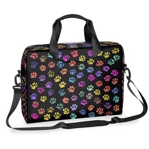 Bolso para laptop 16in con estampado Colorful Animals Paw Prints miniatura 1