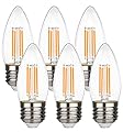 YIMILITE B11 E26 LED Candelabra Bulbs 4W(40 Watt Equivalent) 2700K Warm White 450lm dimmable LED Filament Chandelier Light Bulbs Clear Glass Candle Lamp for Ceiling Fan Home Decor 6 Pack