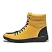 TRAVEL FOX Women's Classic 900 Yellow/Black Nappa Leather Round Toe Lace-Up High-Tops US Size 7.5