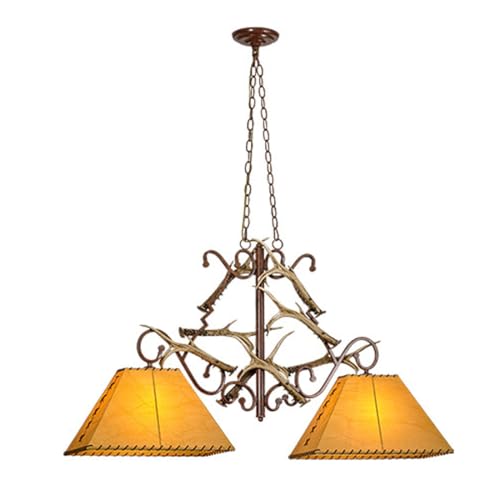 Lustre en bois de cerf E27 pour salon de thé et salle à manger chaleureuse