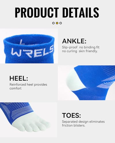 3 Pairs Cotton Toe Socks for Men Women High Performance Breathable Five Finger Socks for Hiking Running3