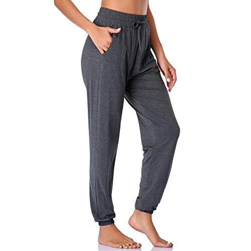 Envlon Women s Joggers Loose Lightweight Workout Jogging Pants Comfy Soft Casual Yoga Lounge Running Pants with Pockets Dark Grey