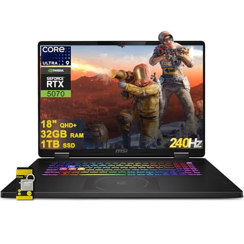 Image of msi Crosshair 18 HX AI Gaming Laptop 18 inch QHD+ IPS 240Hz Intel 24-core Ultra 9 275HX (>i9-14900HX) 32GB DDR5 1TB SSD GeForce RTX 5070 (Up to 798 AI Tops) RGB Backlit Thunderbolt Win11 ICP Hub