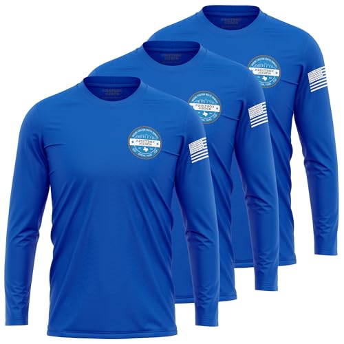 3 Pack Custom Dry Fit Long Sleeve Shirts for Men, Add Your Custom Logo Front & Back Printing, Moisture Wicking Sun Protection UV Workwear T-Shirts Black4